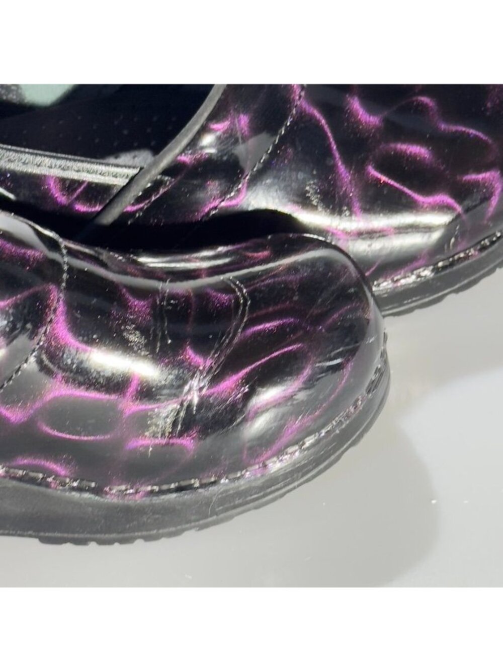 Sanita Professional Women's Purple Satin Patent Clogs Size 38 - Picture 9 of 10